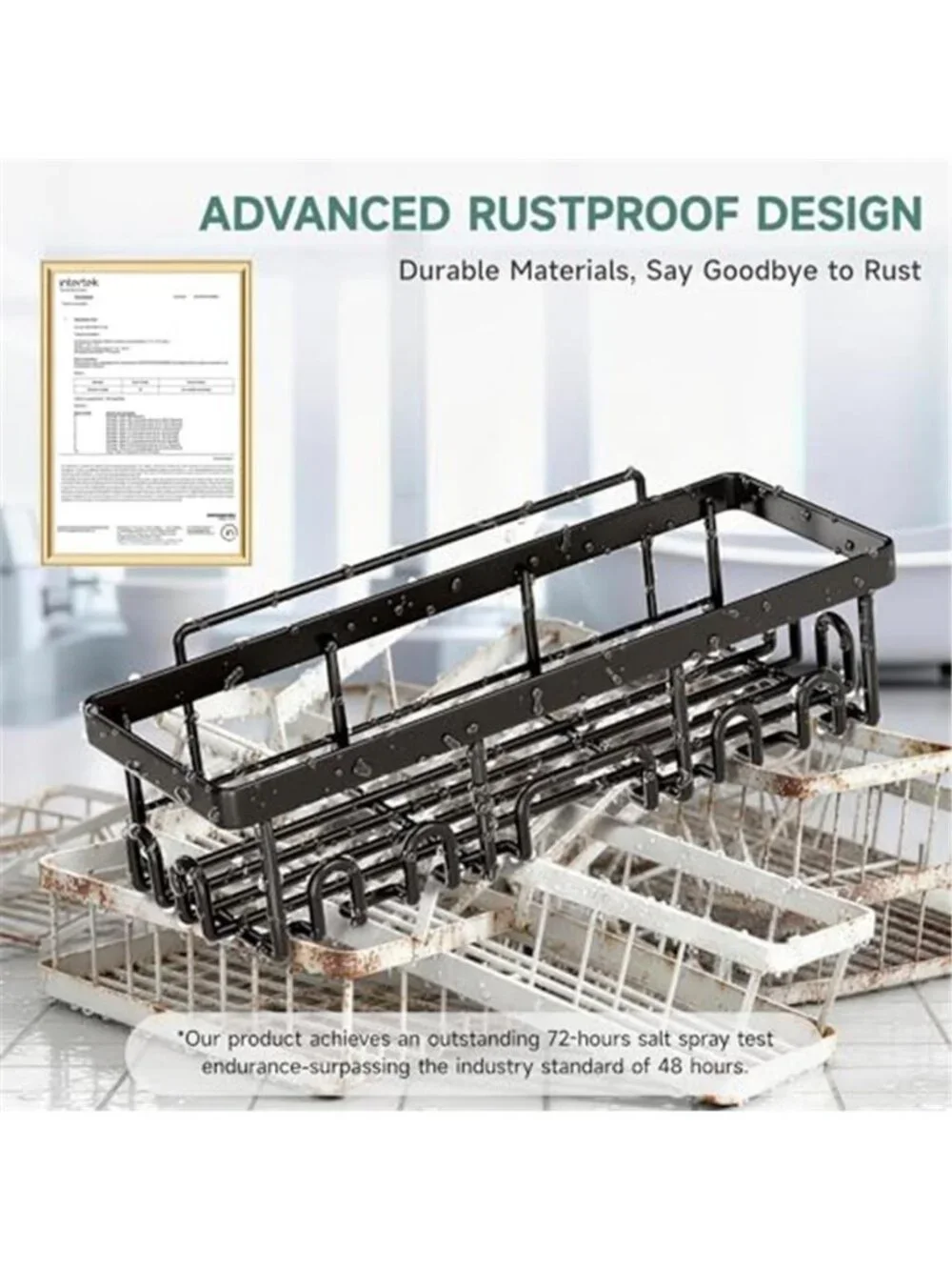 Shower Caddy 6-Pack, Bathroom Organizers and Storage Shelves, Black